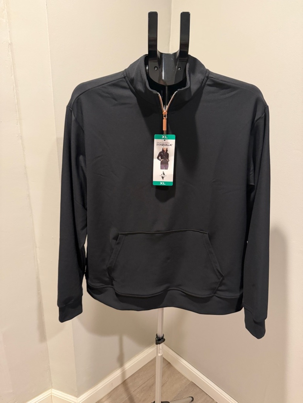 Skechers Women Black Half-Zip Lightweight Pullover